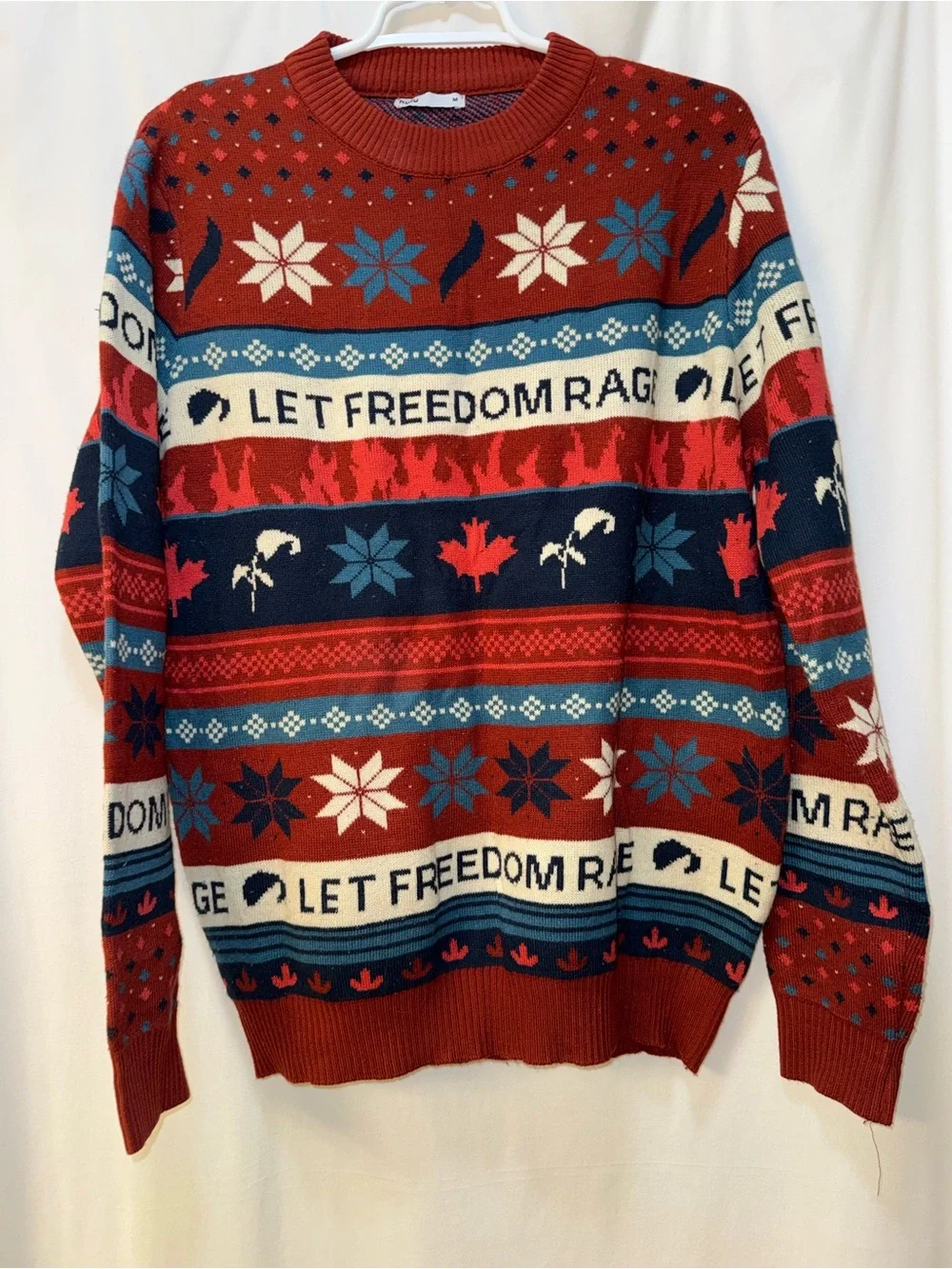 Hulu Handmaid’s Tale- Red, Navy & Cream Crewneck Sweater